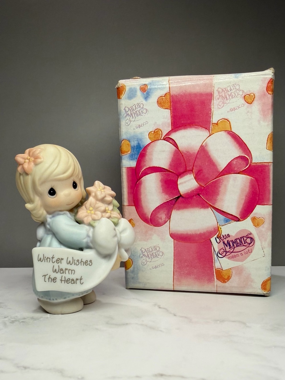 Precious Moments “Winter Wishes Warm The Heart” Figurine with Box #184241